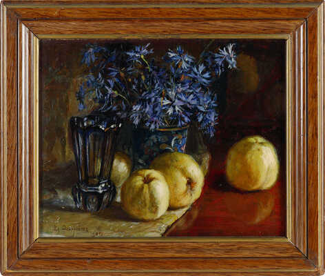 Федорович Владимир Николаевич. Натюрморт с васильками и яблоками 